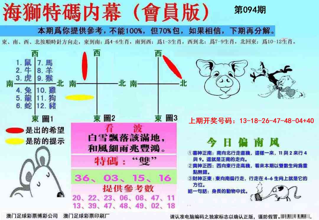 094期海狮特码会员报[图]